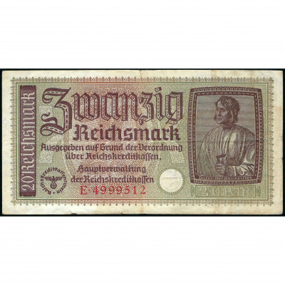 20 Reihsmarkas, Vācijas okupētās teritorijas...