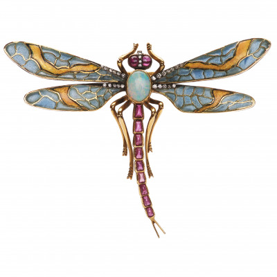 Gold brooch "Dragonfly"