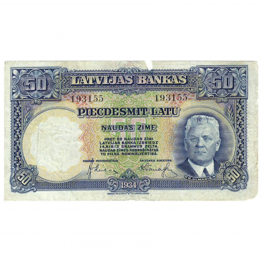 50 Lats, Latvia, 1934 (F)