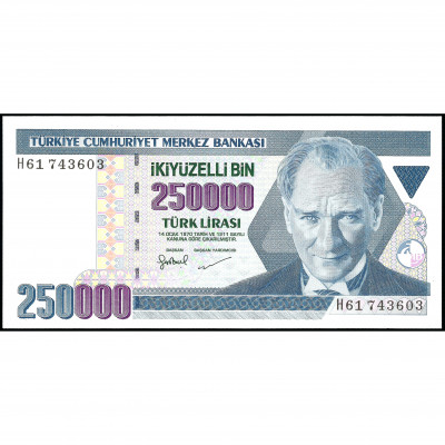 250000 Лир, Турция, 1970 (1998) (UNC), Pick 2...