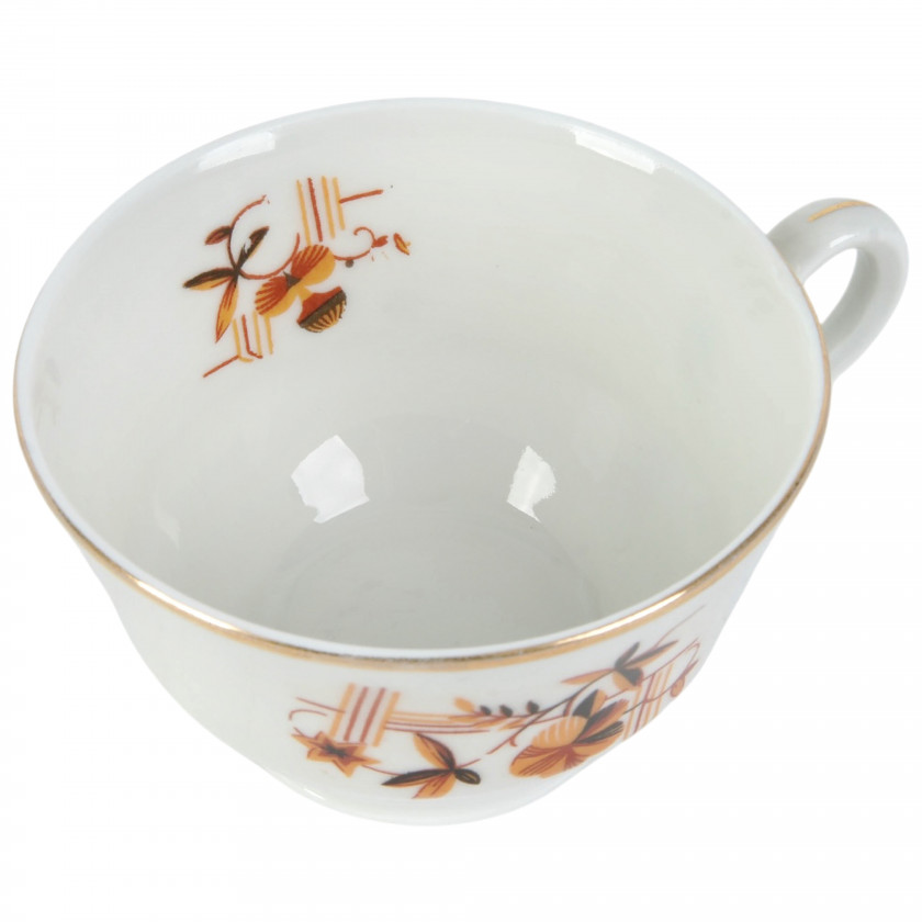 Porcelain coffee cup and saucer