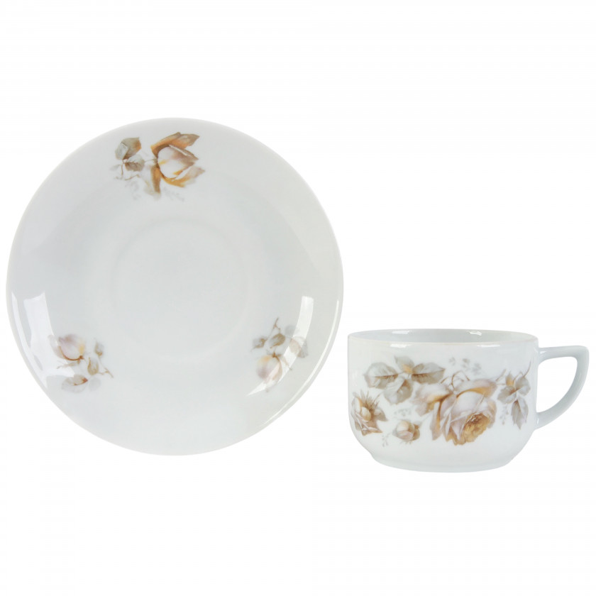 Porcelain coffee cup and saucer