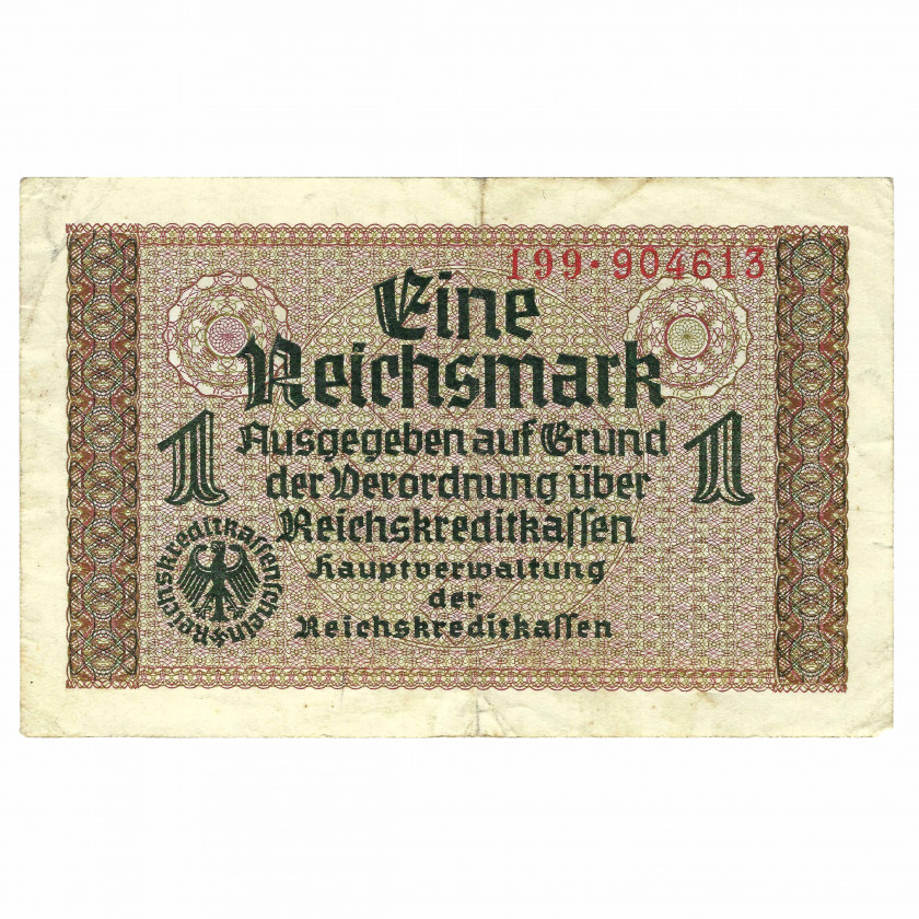 1 Reichsmark, Nazi German Occupied Territories, 1940-45 (VF)
