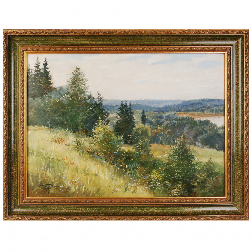 Картина "Пейзаж с горы"