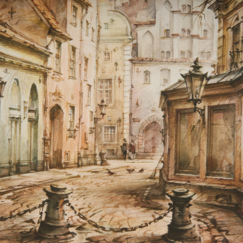 Watercolor "Old Riga"