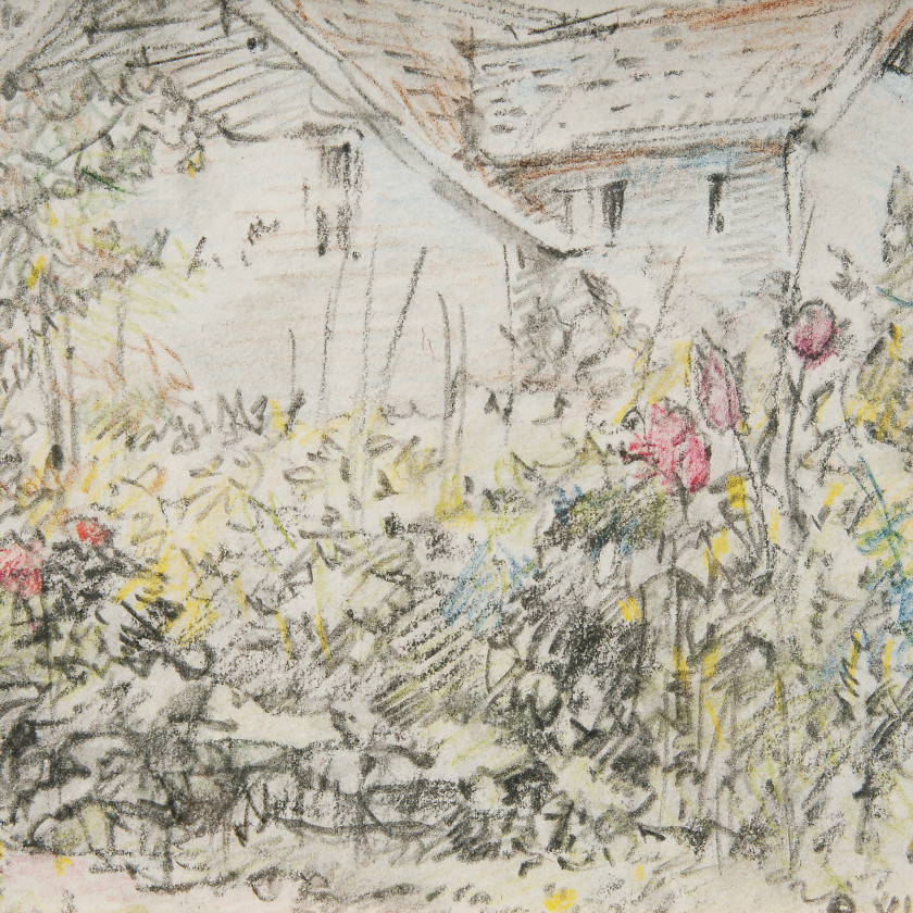 Рисунок "В саду. Юрмала"