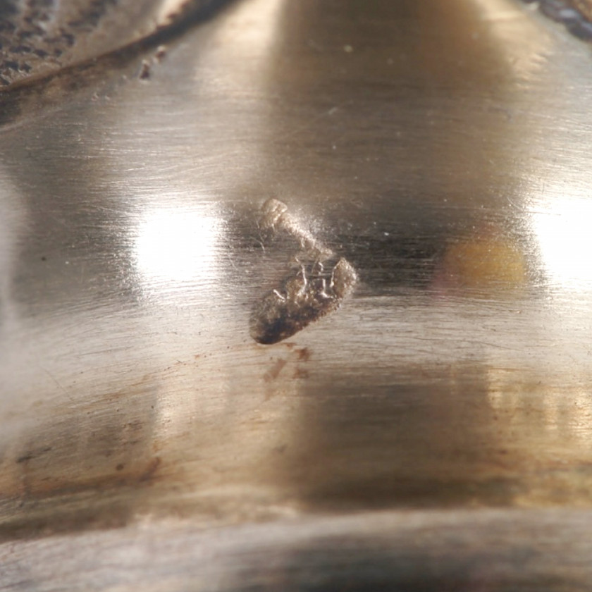 Серебряная сахарница со стеклом