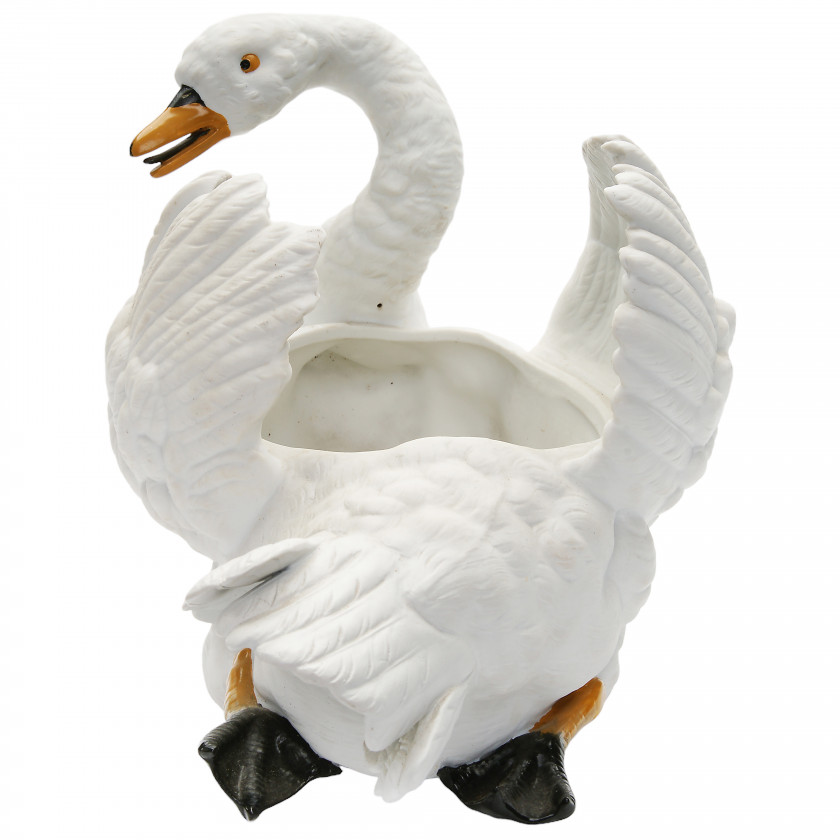 Biscuit flower pot "Swan"