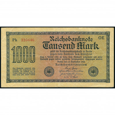 1000 Марок, Германия, 1922 (VF), Pick 76b