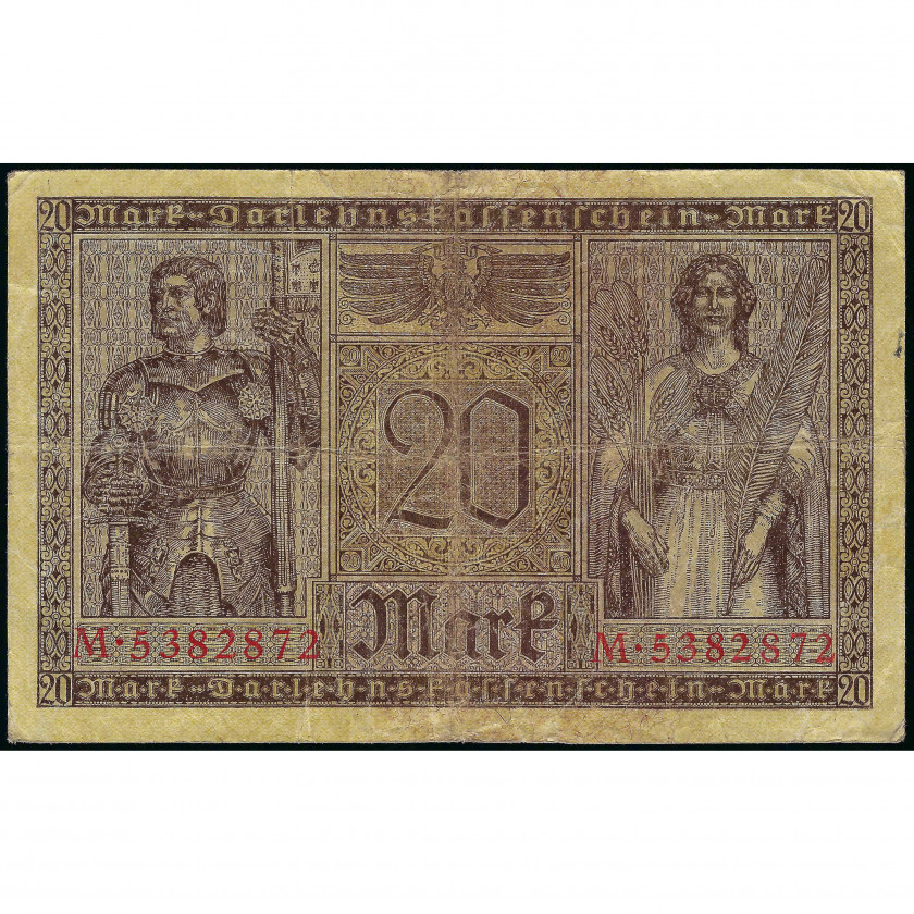 20 Marku, Vācija, 1918 (F), Pick 57