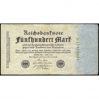 500 Марок, Германия, 1922 (F), 8-значный сери...