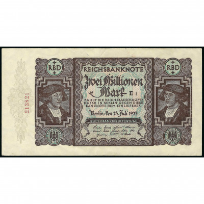 2 Миллиона Марок, Германия, 1923 (AU), Pick 8...