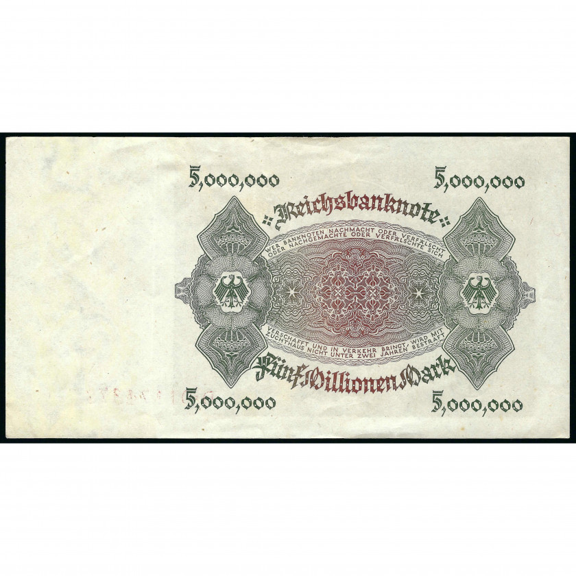 5 Millionen Mark, Germany, 1923 (AU), Pick 90