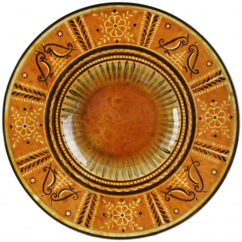 Большая керамическая декоративная тарелка