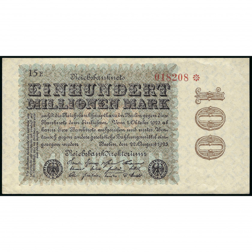 100 Миллионов Марок, Германия, 1923 (UNC), Pick 107c