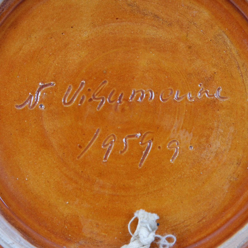 Большая керамическая декоративная тарелка