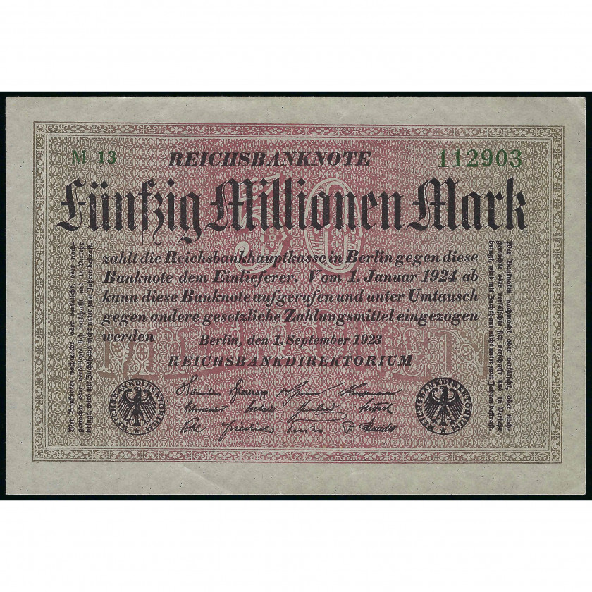 50 Миллионов Марок, Германия, 1923 (AU), Pick 109a