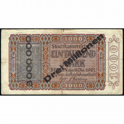 Нотгельд, 3 Миллиона Марок, Германия – Прусси...