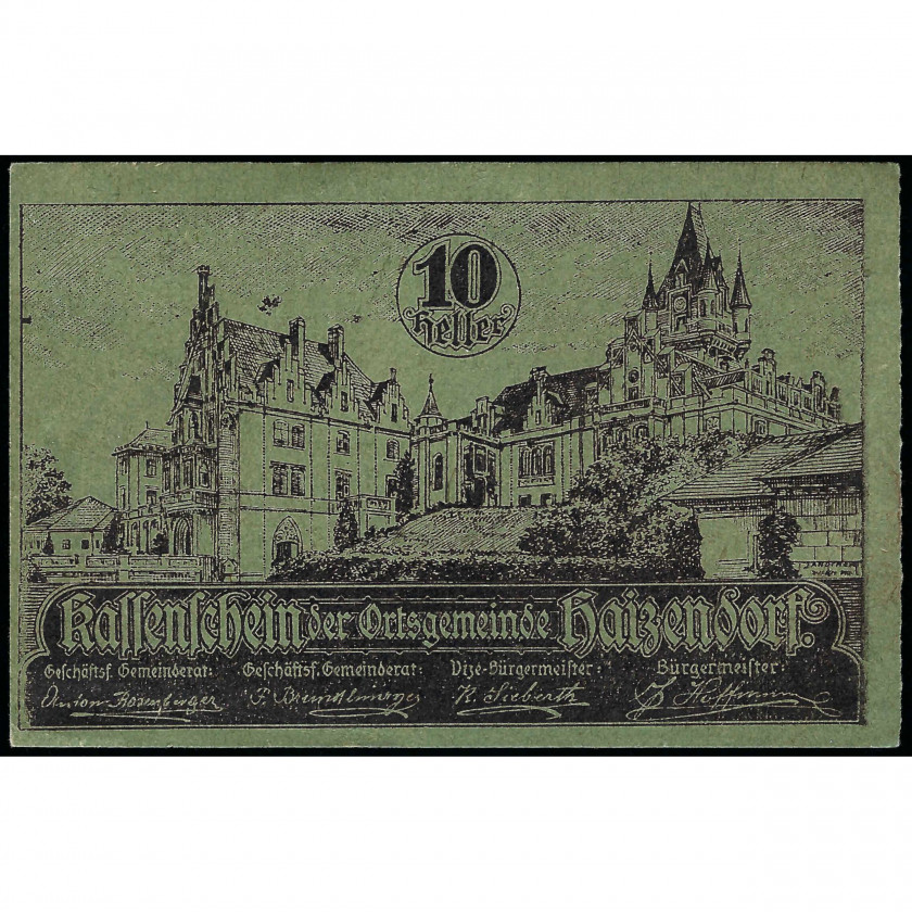 Нотгельд, 10 Геллеров, Австрия - Муниципалитет Хайзендорф, 1920 г. (UNC)