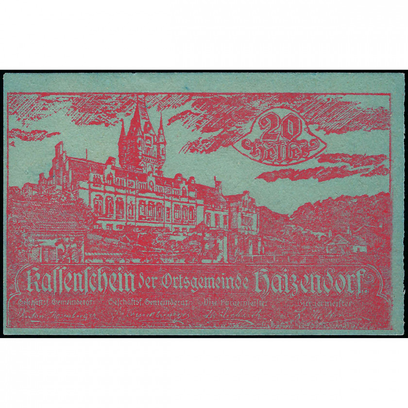 Нотгельд, 20 Геллеров, Австрия - Муниципалитет Хайзендорф, 1920 г. (UNC)