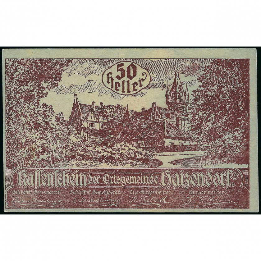 Нотгельд, 50 Геллеров, Австрия - Муниципалитет Хайзендорф, 1920 г. (UNC)