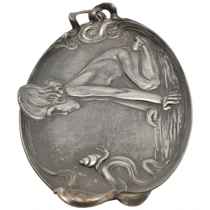 Посеребренный поднос в стиле Ар-Нуво