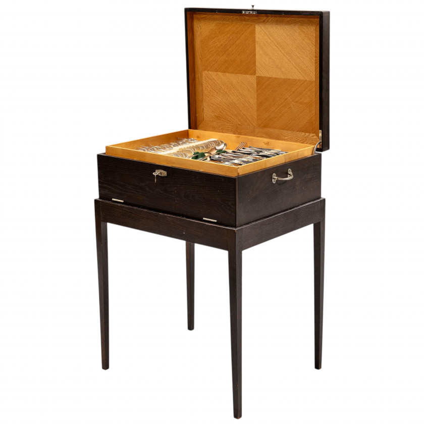 Silver flatware set for 12 persons