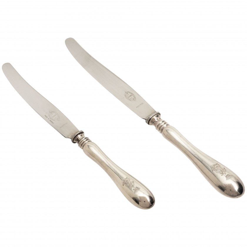 Silver flatware set for 12 persons