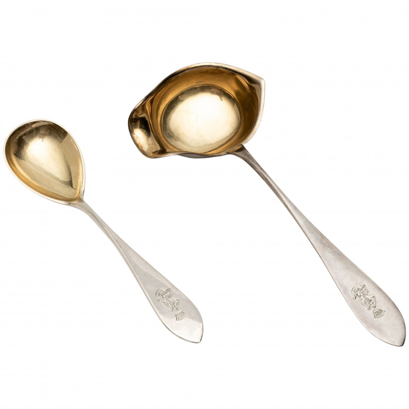 Silver flatware set for 12 persons