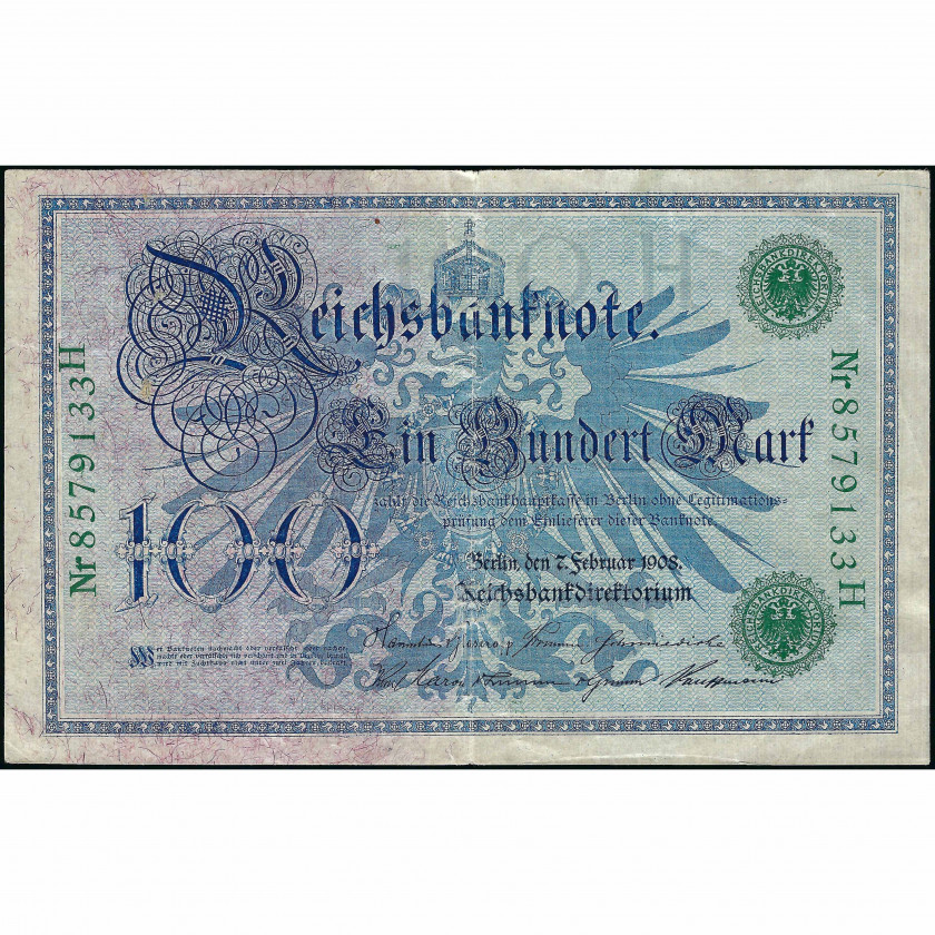 100 Марок, Германия, 1908 (VF), Pick 34