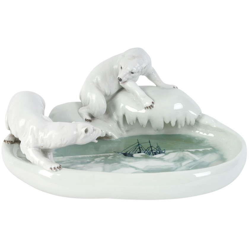 Фарфоровая чаша "Два белых медведя"