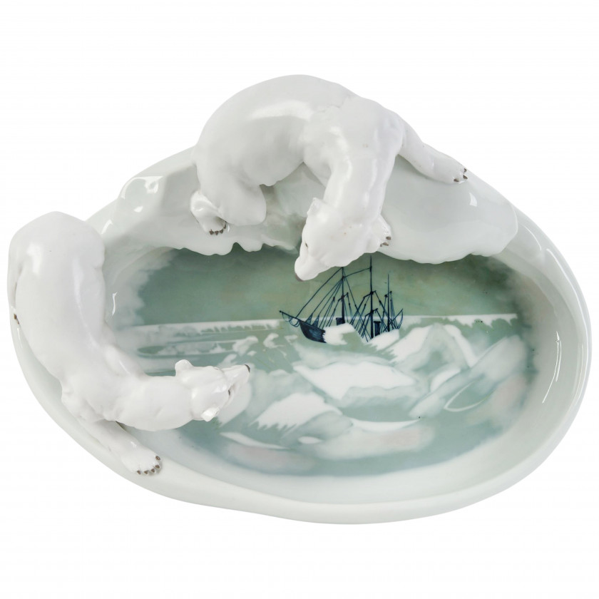 Фарфоровая чаша "Два белых медведя"