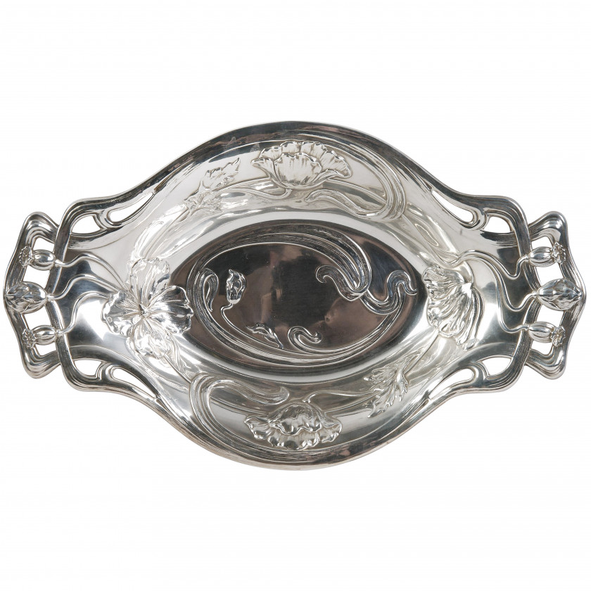 Посеребренное блюдо в стиле Ар-Нуво