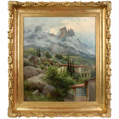 Картина "Крымский пейзаж, Алупка"