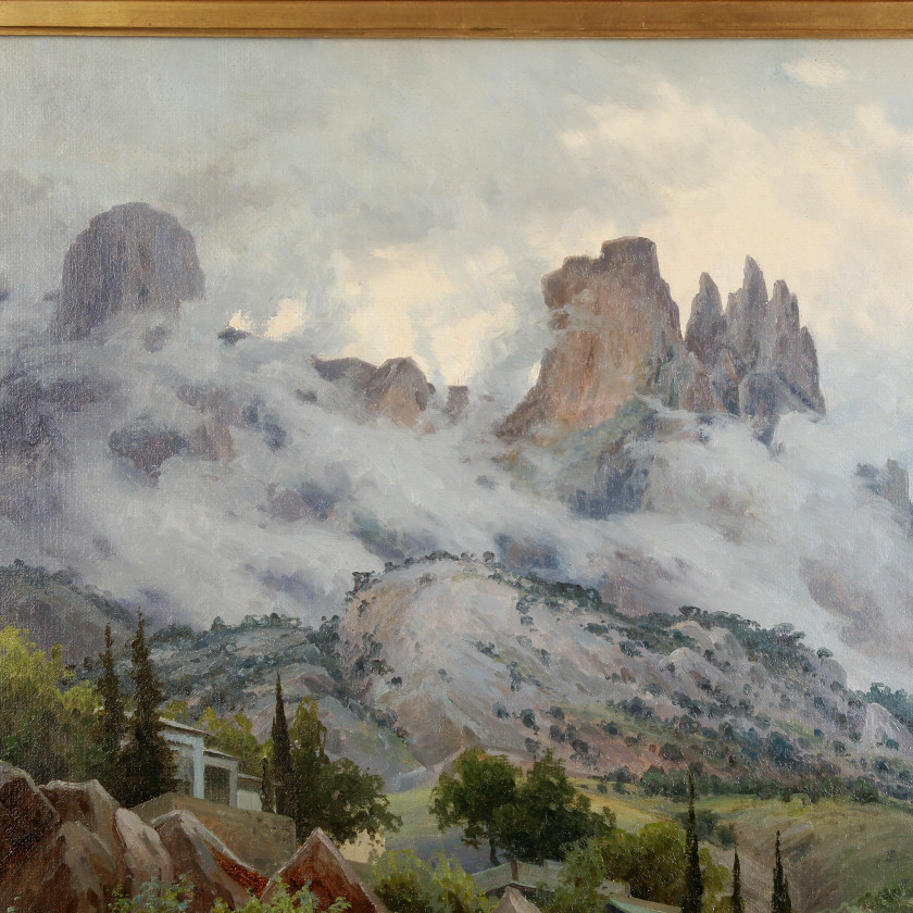 Картина "Крымский пейзаж, Алупка"