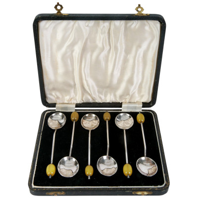 Набор серебряных кофейных ложек, 6 шт.