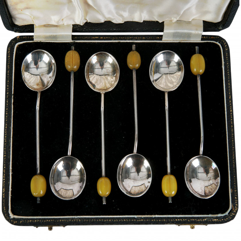 Набор серебряных кофейных ложек, 6 шт.