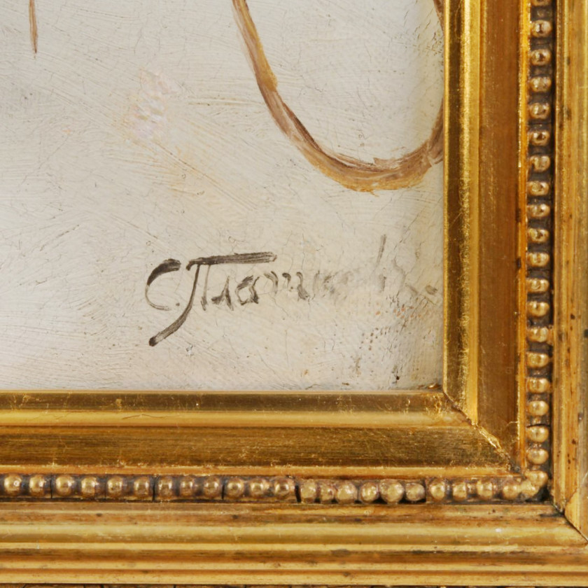 Картина "Мальчик с собакой"