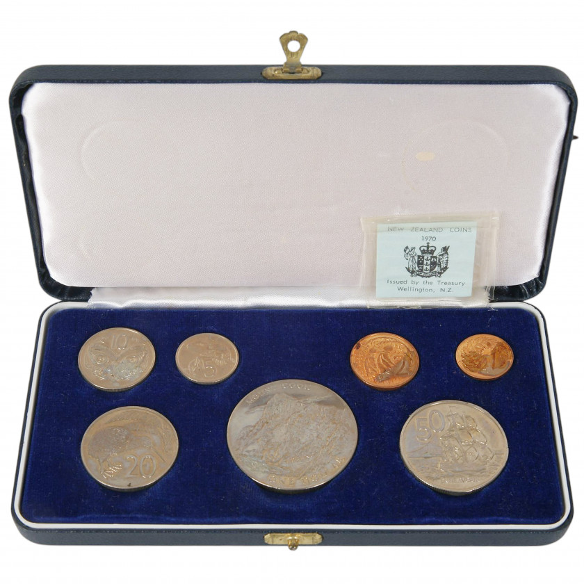 Commemorative Coin Set 1970, New Zealand (Proof), "Royal Visit"
