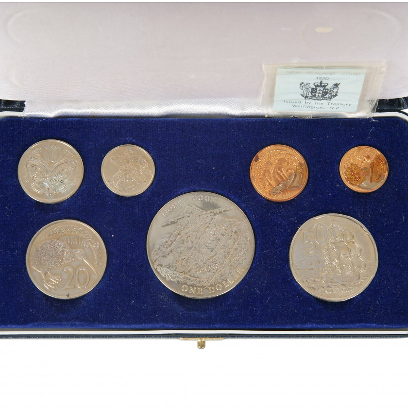 Commemorative Coin Set 1970, New Zealand (Proof), "Royal Visit"