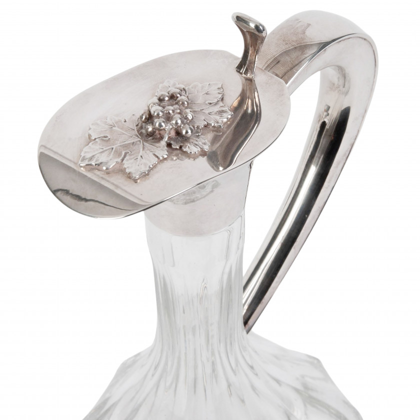 Crystal carafe with silver