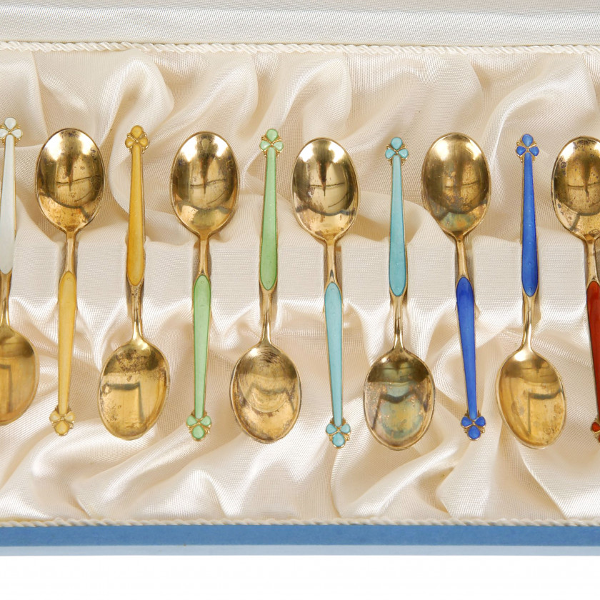 Set of silver coffee spoons, 12 pcs.