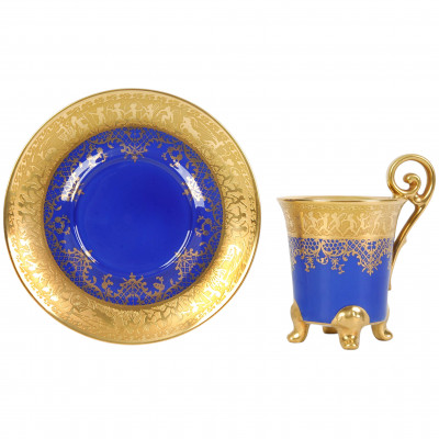 Porcelain coffee cup and saucer