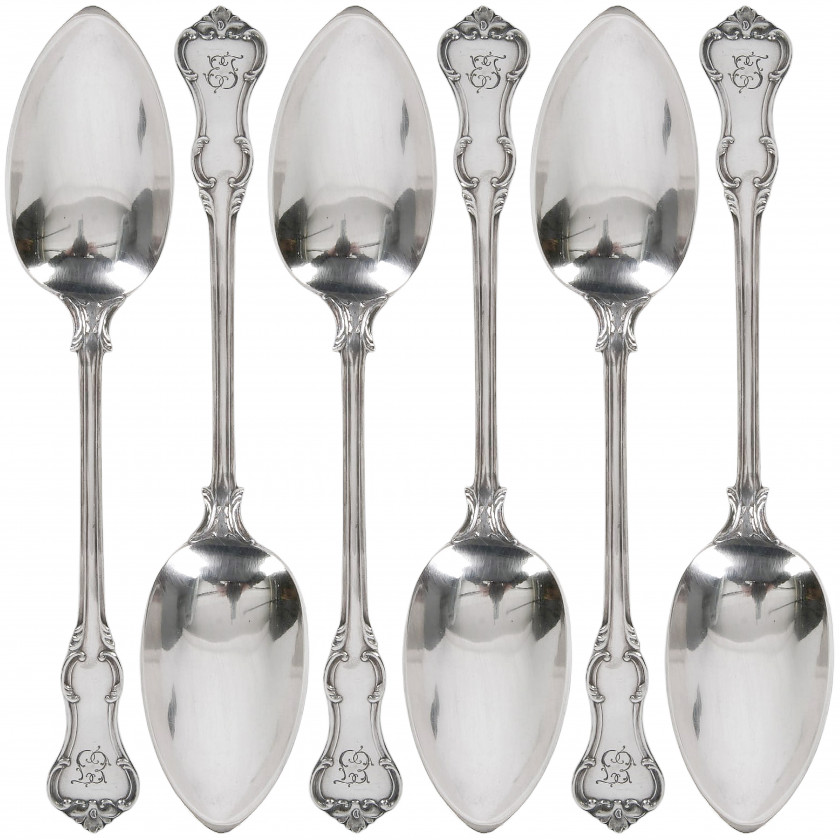 Set of silver tablespoons, 6 pcs.