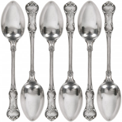 Set of silver teaspoons, 6 pcs.