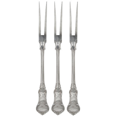 Set of silver forks for snacks, 6 pcs.