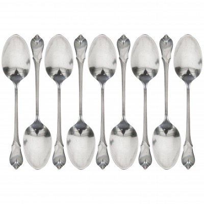 Set of silver teaspoons, 9 pcs. 