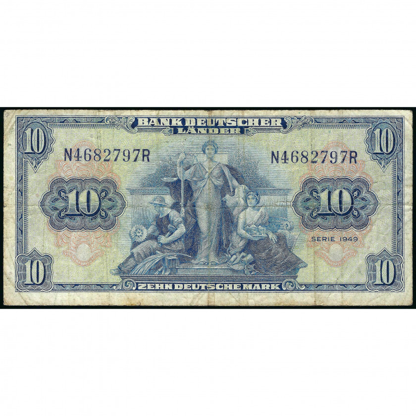 10 Deutsche Mark, Germany (Federal Republic), 1949 (F), Pick 16a