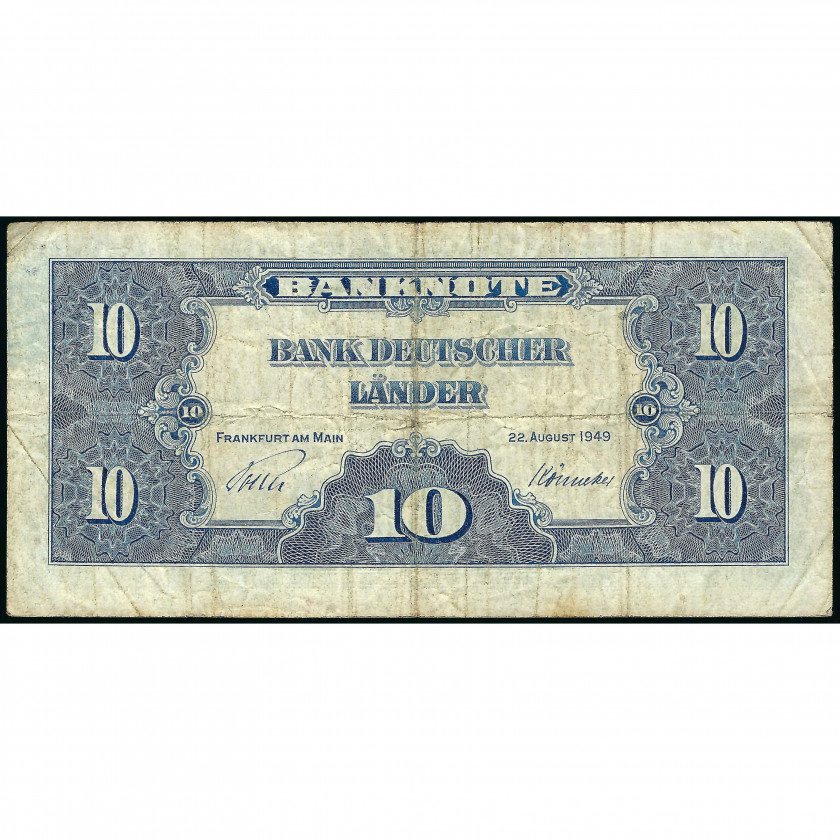 10 Deutsche Mark, Germany (Federal Republic), 1949 (F), Pick 16a