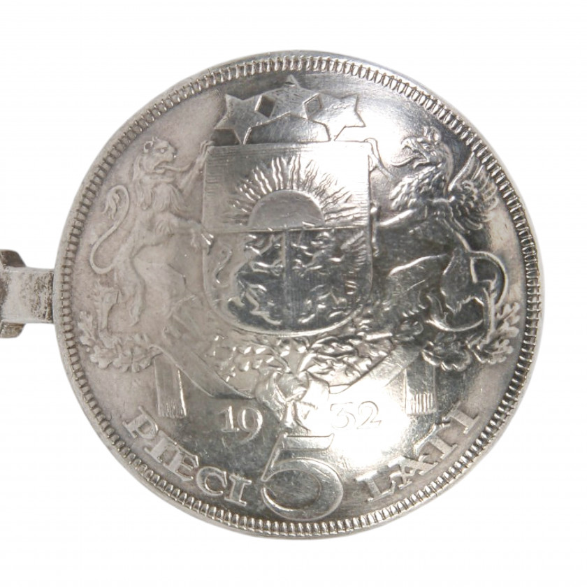 Silver spoon from coin "5 Lati 1932"